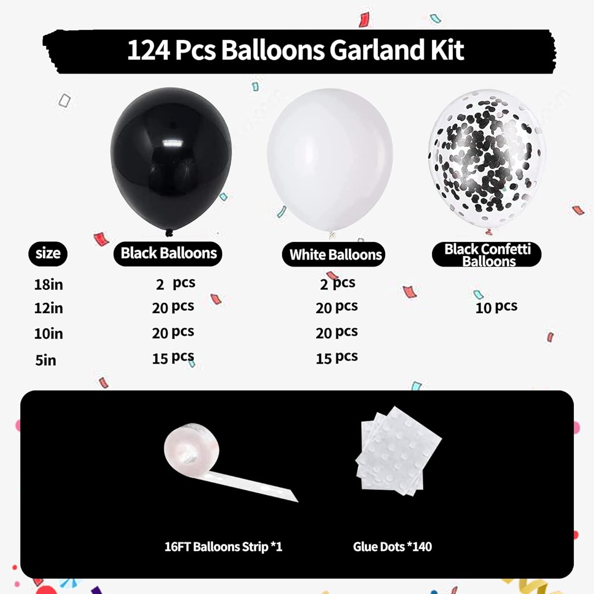 Black and white balloons QQ29