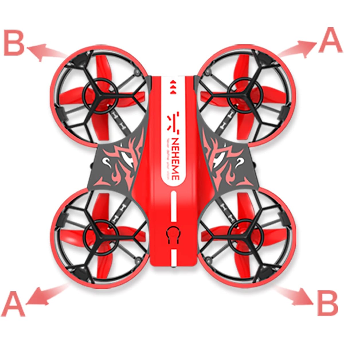 NEHEME Replacement Red Propellers for NH330 Mini Drone for Kids, 12 Pieces, Extend Life (Ax6, Bx6)