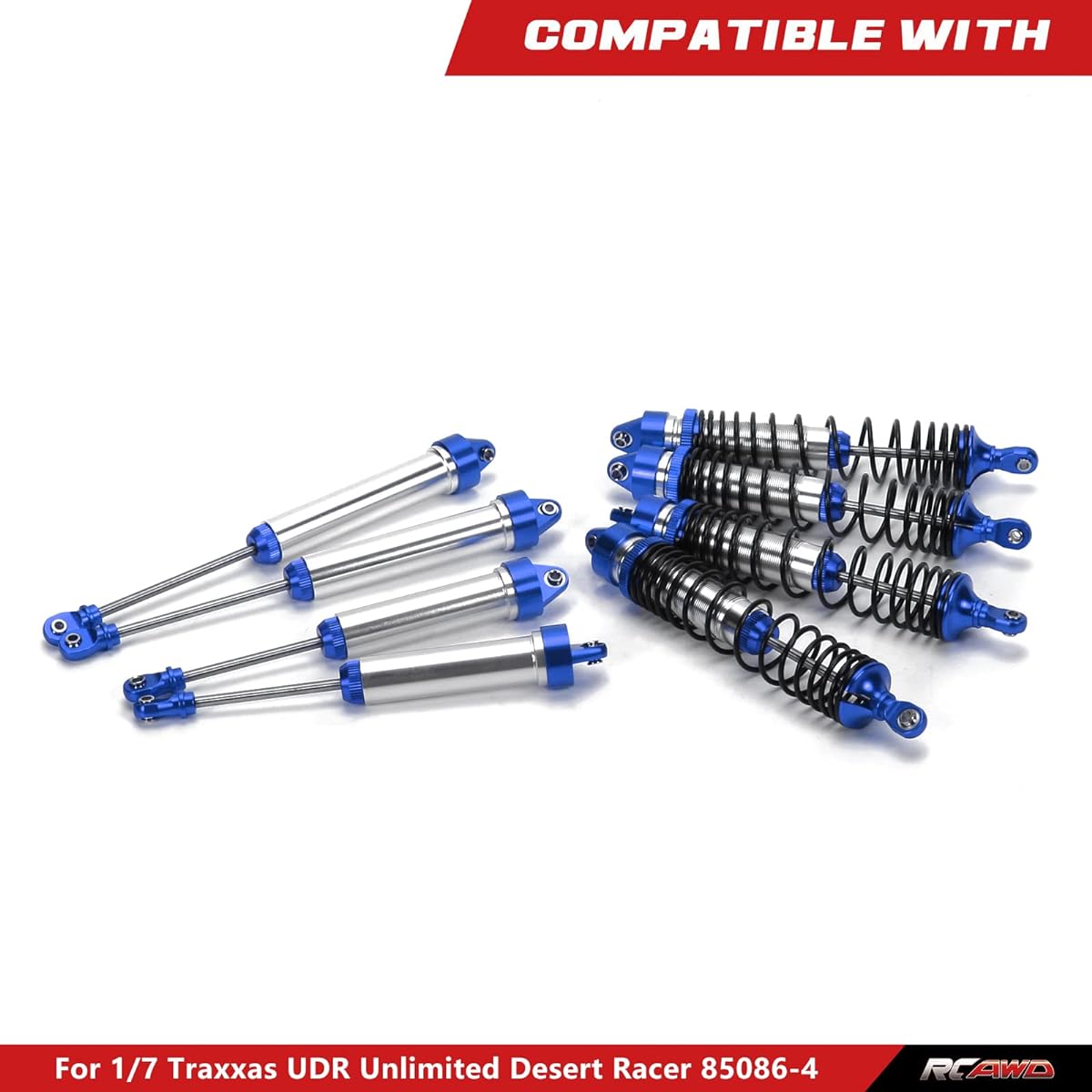 RCAWD Shock Absorbers for 1/7 UDR Unlimited Desert Racer 85086-4 Upgrade Front and Rear RC Shock Damper Parts #8450X Blue