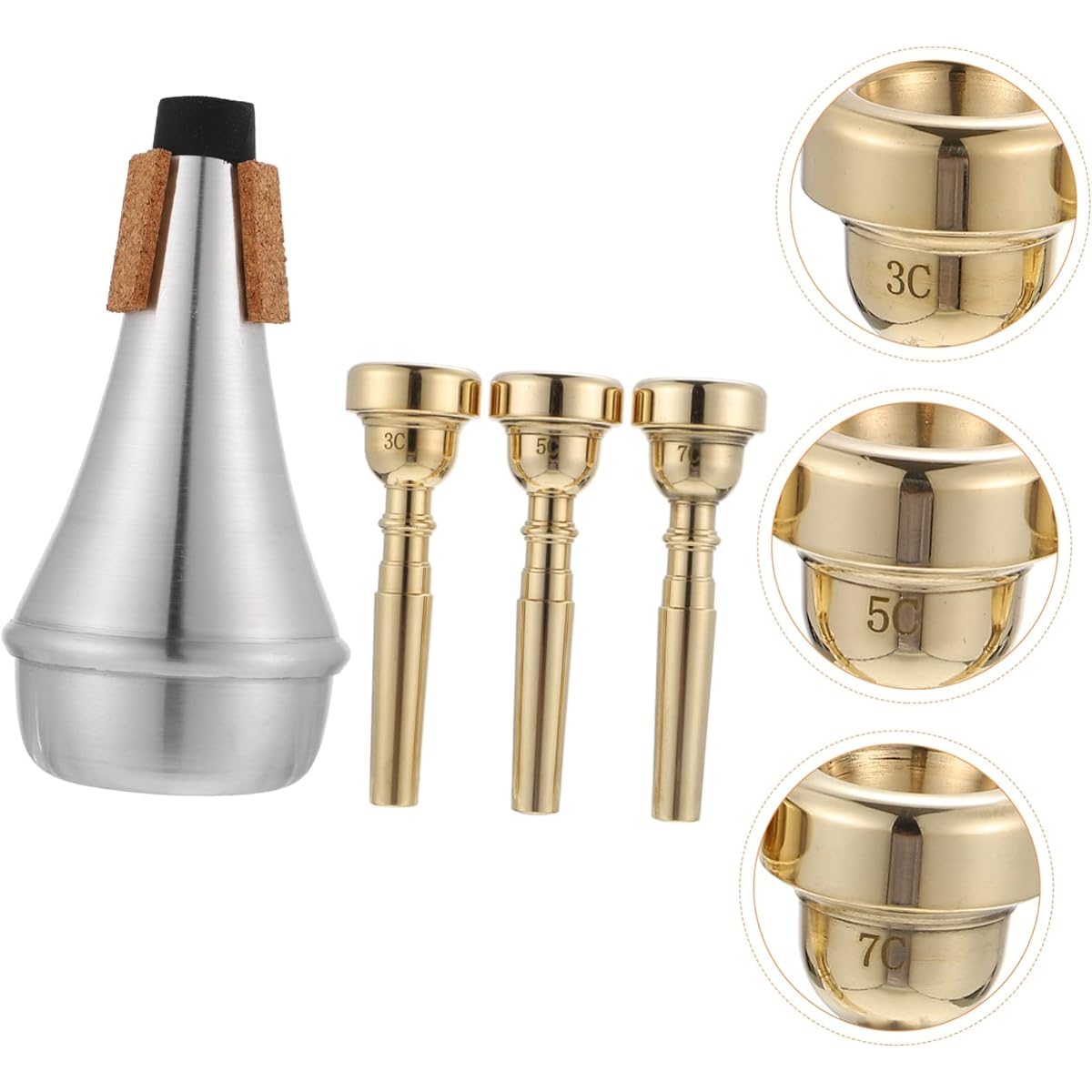 VICASKY 5-piece Trumpet Mute Light Set Silent Hotel The Bar Pub Trumpet Accessories Turntable Alignment Tool Tron