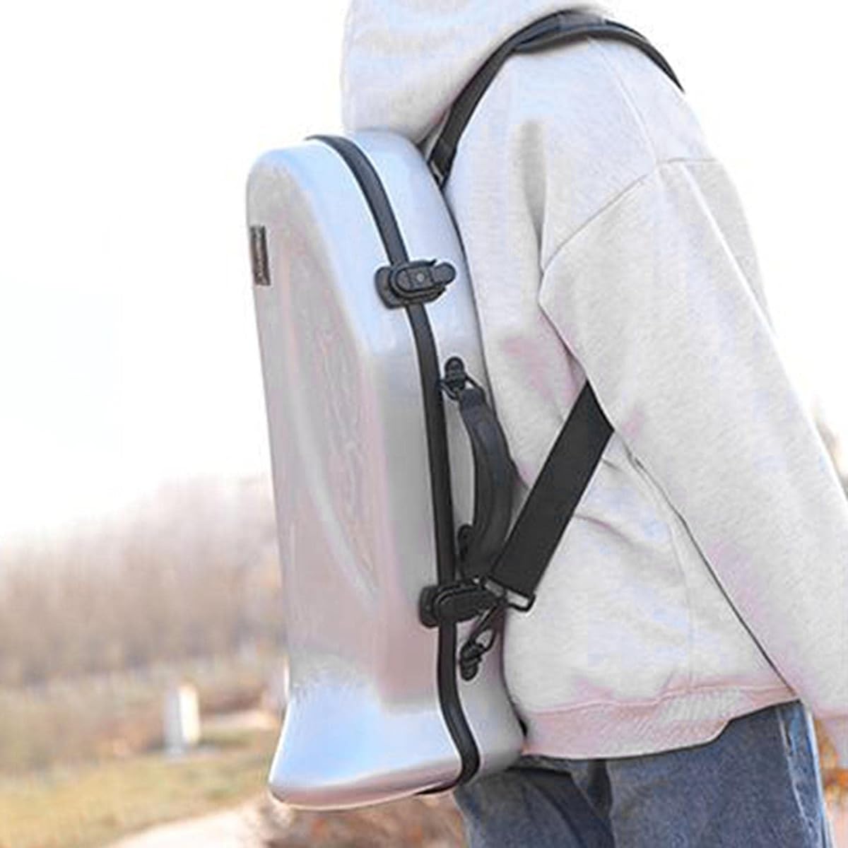 Trumpet Case with Shoulder Strap Adjustable Frp Shoulder Bag Trumpet Gig Bag, Silver