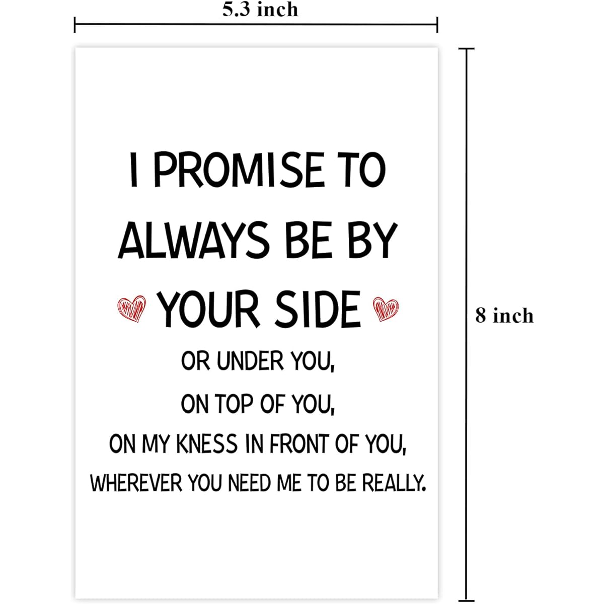 TRAMIN Dirty Naughty Anniversary Card for His Inappropriate Funny Valentine's Day Birthday Card Husband Boyfriend I Promise To Always Be By Your Side