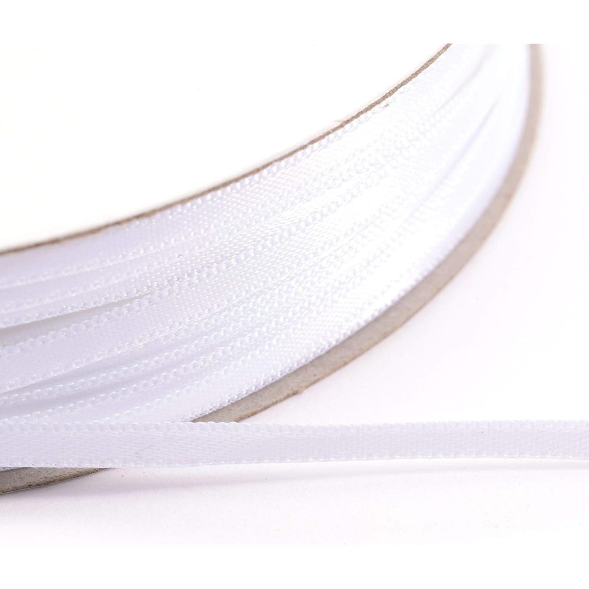 Vaessen Creative Satin Ribbon, White, 3 mm x 100 m Double Satin Ribbon, Bow Ribbon, Decorative Ribbon, Gift Ribbon, Fabric Ribbon for Weddings, Christenings and Birthday Gifts