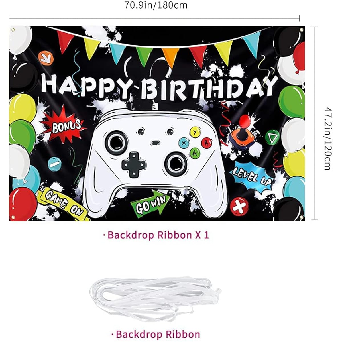 Video Game Happy Birthday Backdrop Game Photo Background Happy Birthday Banner Kids Boys Party Wall Decoration Supplies