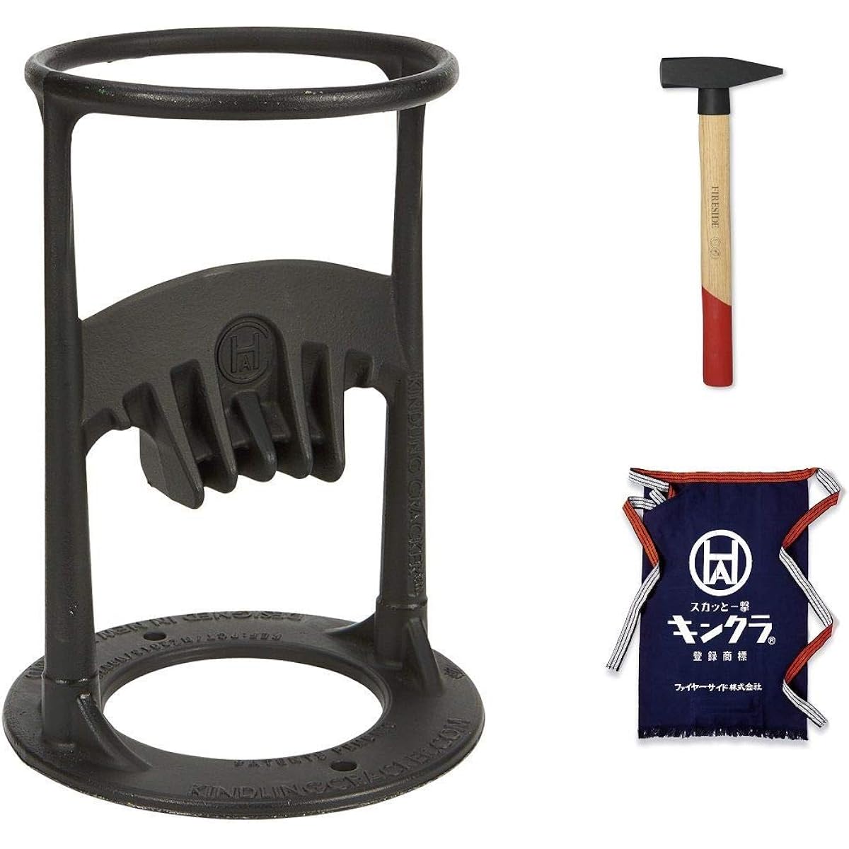 Kindling Cracker 3-piece set (Kindling Cracker, Fireside Striker 800, Kinkura Apron) Fireside