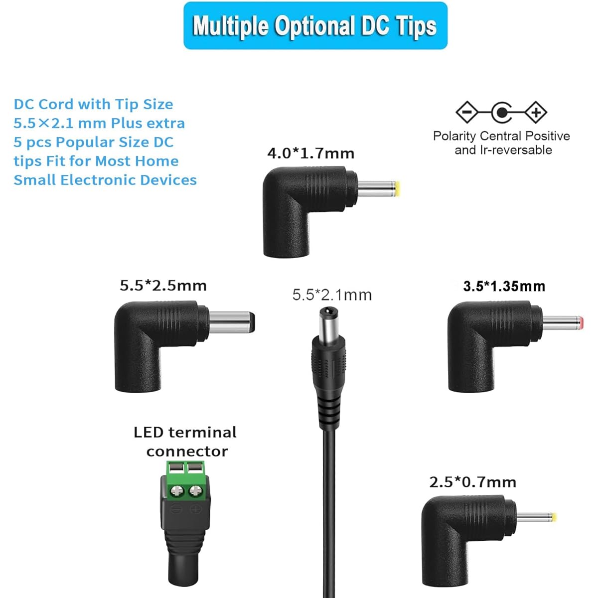 18V 1A Charger 18 Volt 1000mA Power Adapter 18 Volt (0.1A 0.15A 0.2A 0.25A 0.3A 0.4A 0.5A 0.6A 0.7A 0.8A 0.9A) 100mA~1000mA Center Positive Plug for Equipment