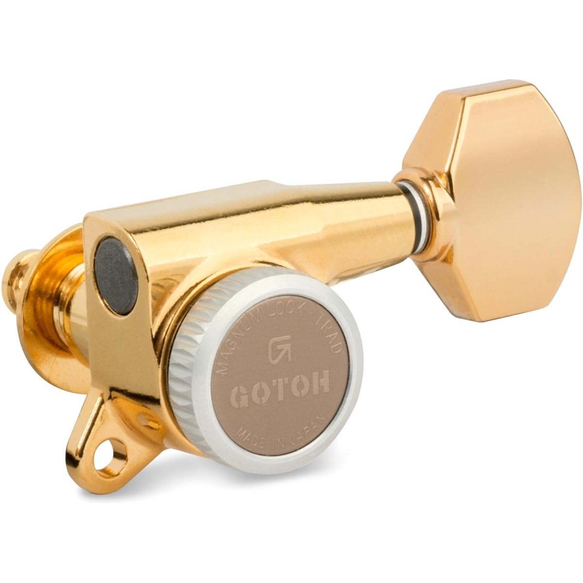 Gotoh Magnum Lock-Trad 6 In-Line Guitar Tuners, Gold