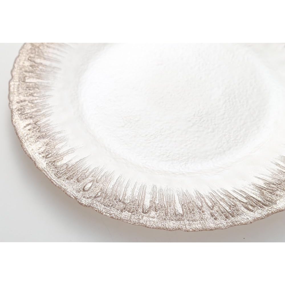 Vetro Felice Large Plate Western Tableware Plate White Pearl x Ginger 33cm Set of 4 Glass of Happiness Flash 349133