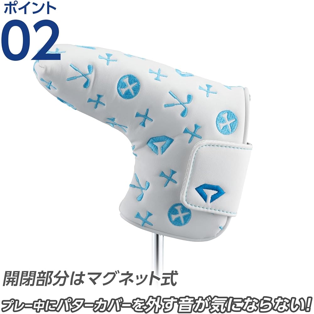 DAIYA GOLF Diamond Putter Cover for Pin Type and Mallet Type Magnetic Monogram Embroidery PU Leather