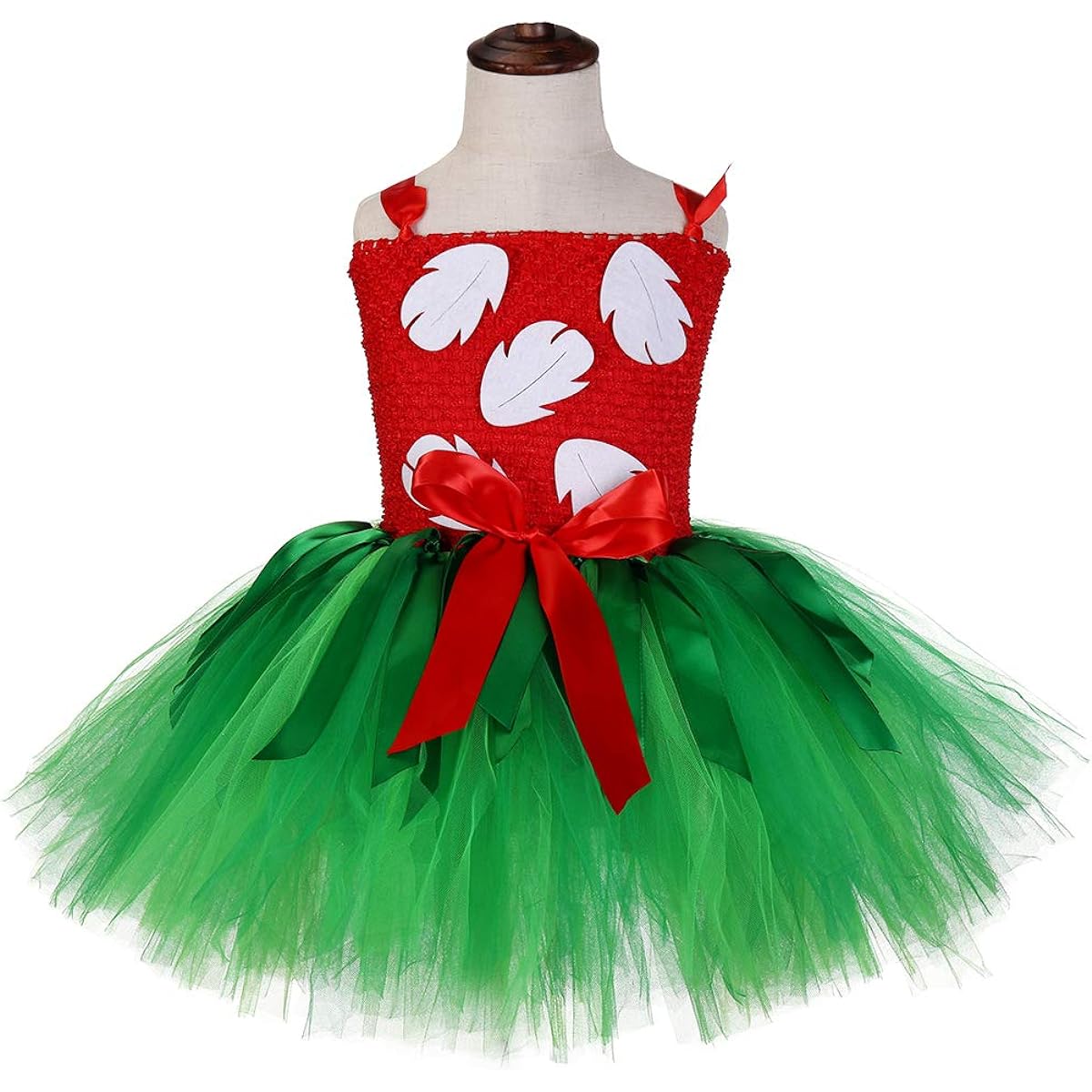Tutu Dreams Hawaiian Kartun Dress for Girls 1-12 Years Tropical Fern Leaf Headband Birthday Party Gift