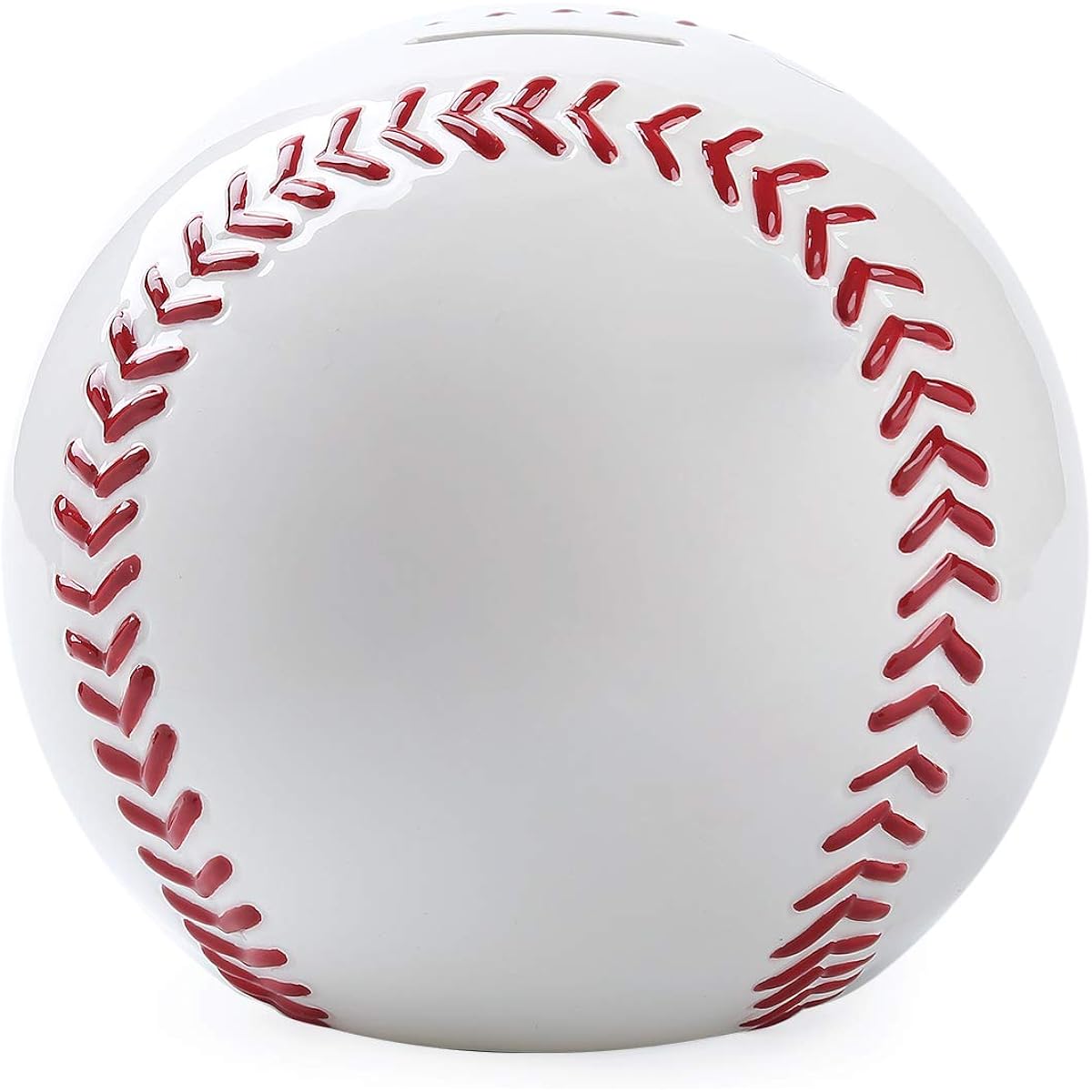 FORLONG Ceramic Piggy Bank for Boys White Baseball Sports Coin Bank Bedroom Decorative Money Box Large