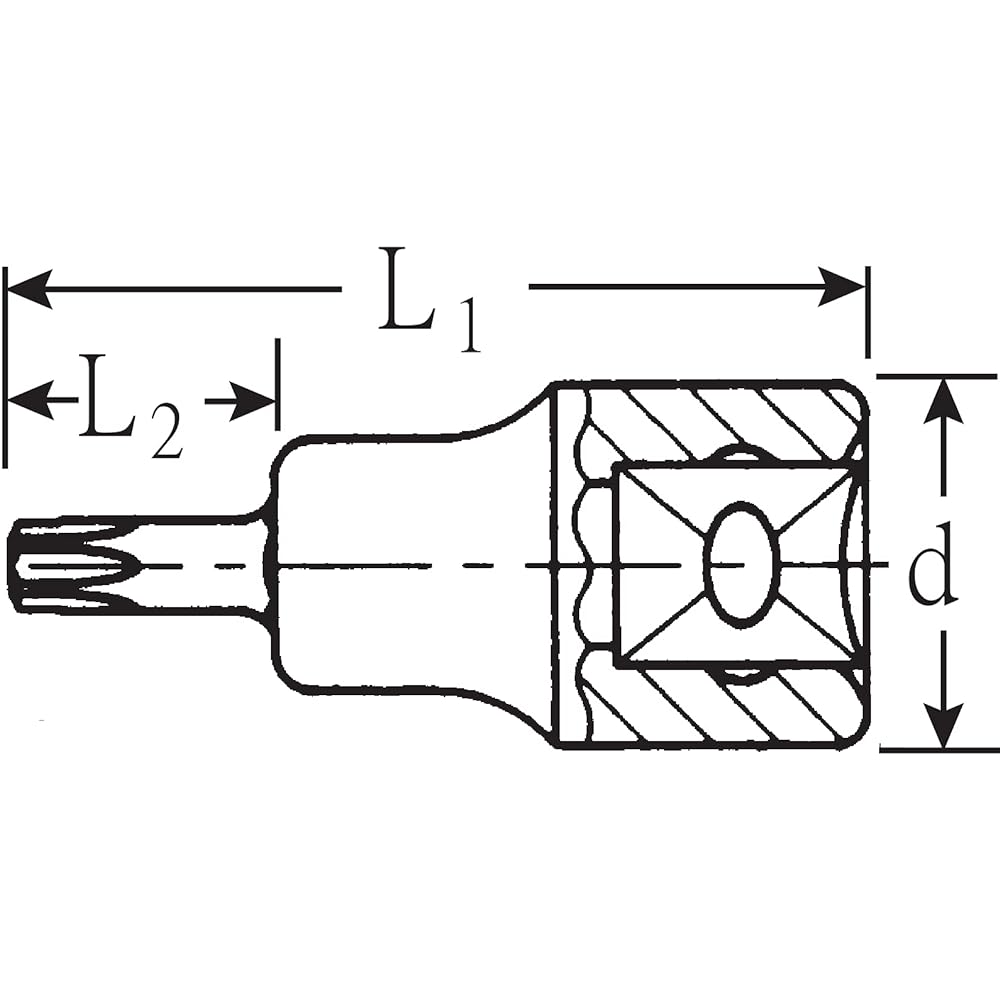 Stabile hexlobe socket 54TX-T55 Drive angle: 12.7 x Total length: 58mm 1 piece