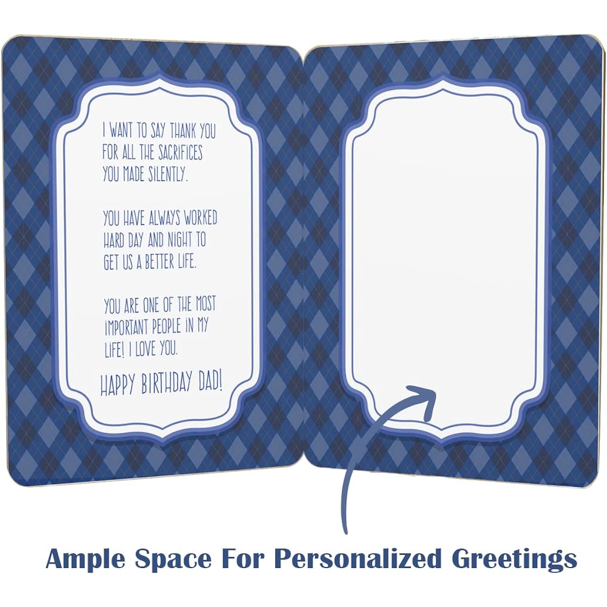 AGAPE LOVE CARDS Happy Birthday Cards for Dad - | Real Bamboo | 6" x 4.5" - 1 Pack (Envelope Included) | Laser Cut Floral Dad Birthday Cards for Daughter/Son/Kid (Birthday Cards)