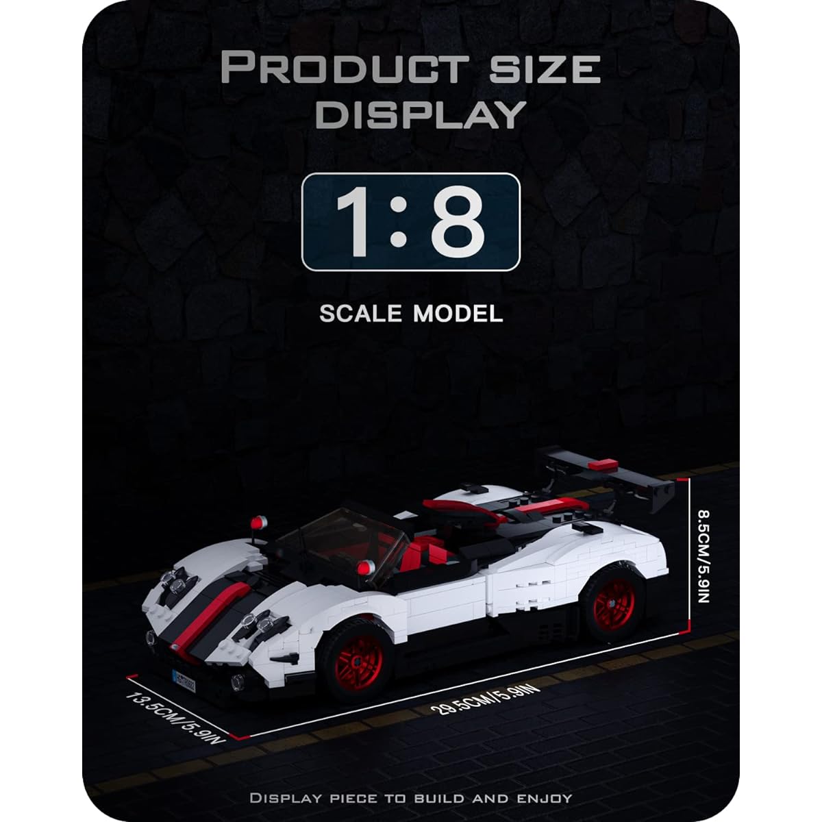 Mold King Pagani Zonda Model Car Building Set Toy 13105 Building Blocks Super Car Sports Car Model Adult Collector Car Assembly Kit for Kids Fans Adults Teens (960 Pieces)