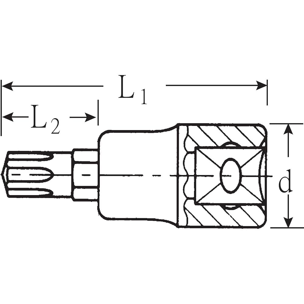 Stabile Spline Bit Socket 54CV-M14 Drive Angle: 12.7 x Total Length: 60mm