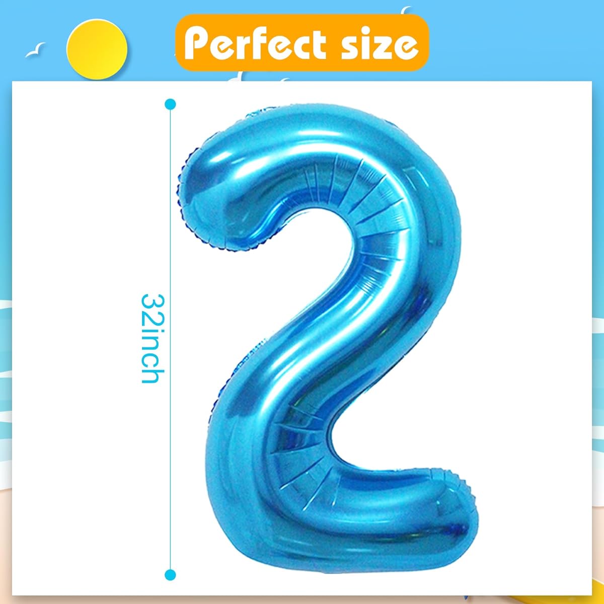5pcs Moana Foil Balloons, Moana Party Supplies, 1st Birthday Balloons, Birthday Party, Baby Shower Party Decorations (2nd Year)