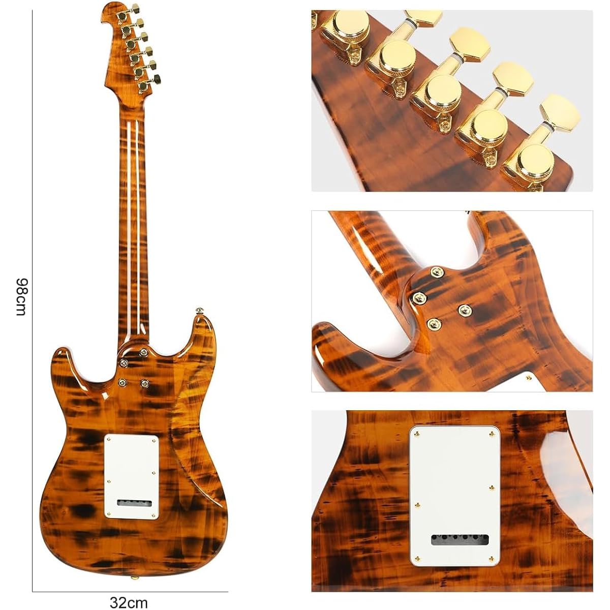 Bullfighter Electric Guitar Travel Guitar Set with Accessory Set ST Type Adult Beginner Musical Instrument Rock Pro Performance Electric Guitar Set-D190 (D-190-1)