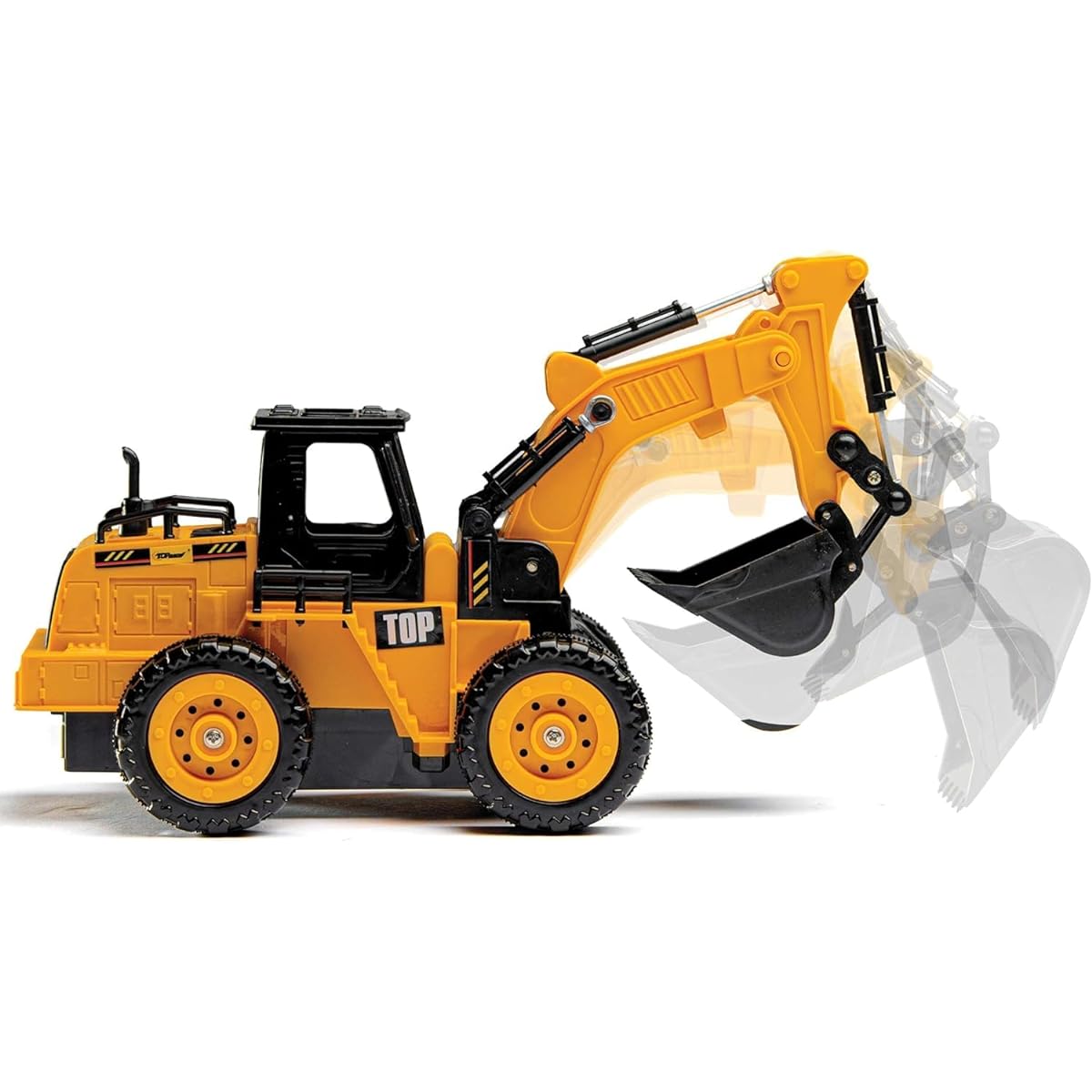 Top Race 5 Channel Fully Functional RC Excavator Remote Control Construction Vehicles Kid Sized for Small Hands - RC Construction Vehicles (Excavator)