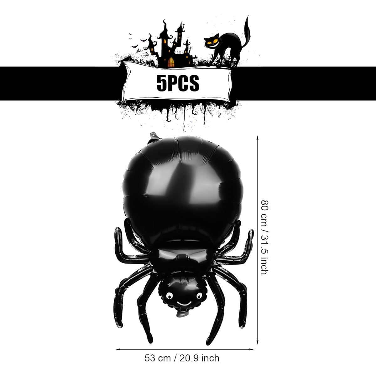 5pcs Halloween Spider Balloons Spider Foil Balloons Animal Balloons Halloween Balloons Halloween Balloons Party Decorations for Spider Theme Party Birthday