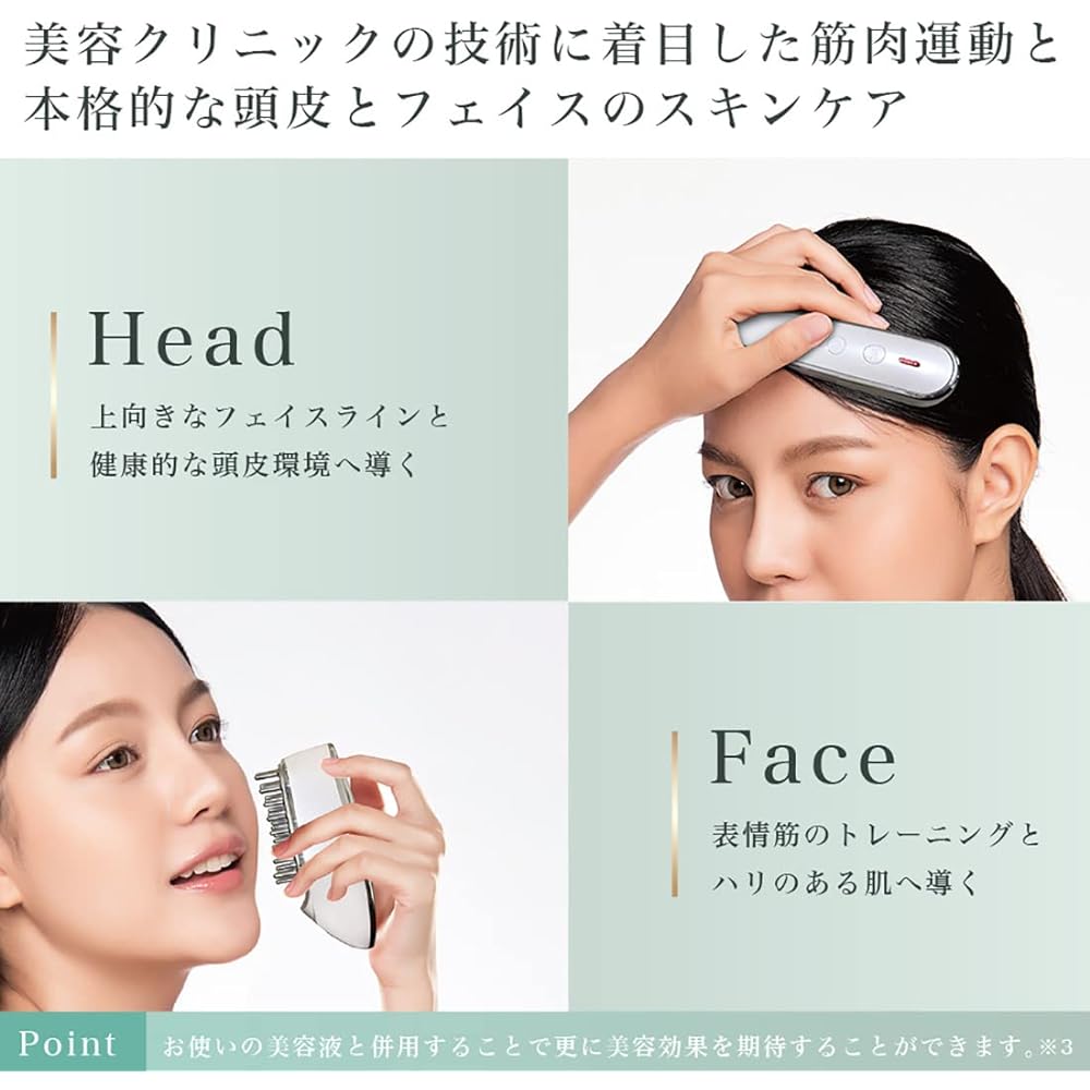 Cattre Resca Quattro Scalp Care CTR-800 Scalp Care Brush RF EMS Vibration LED Scalp Care Facial Beauty Device Electric Brush Scalp Muscles Facial Muscles Scalp Care Optical Esthetics Face Care