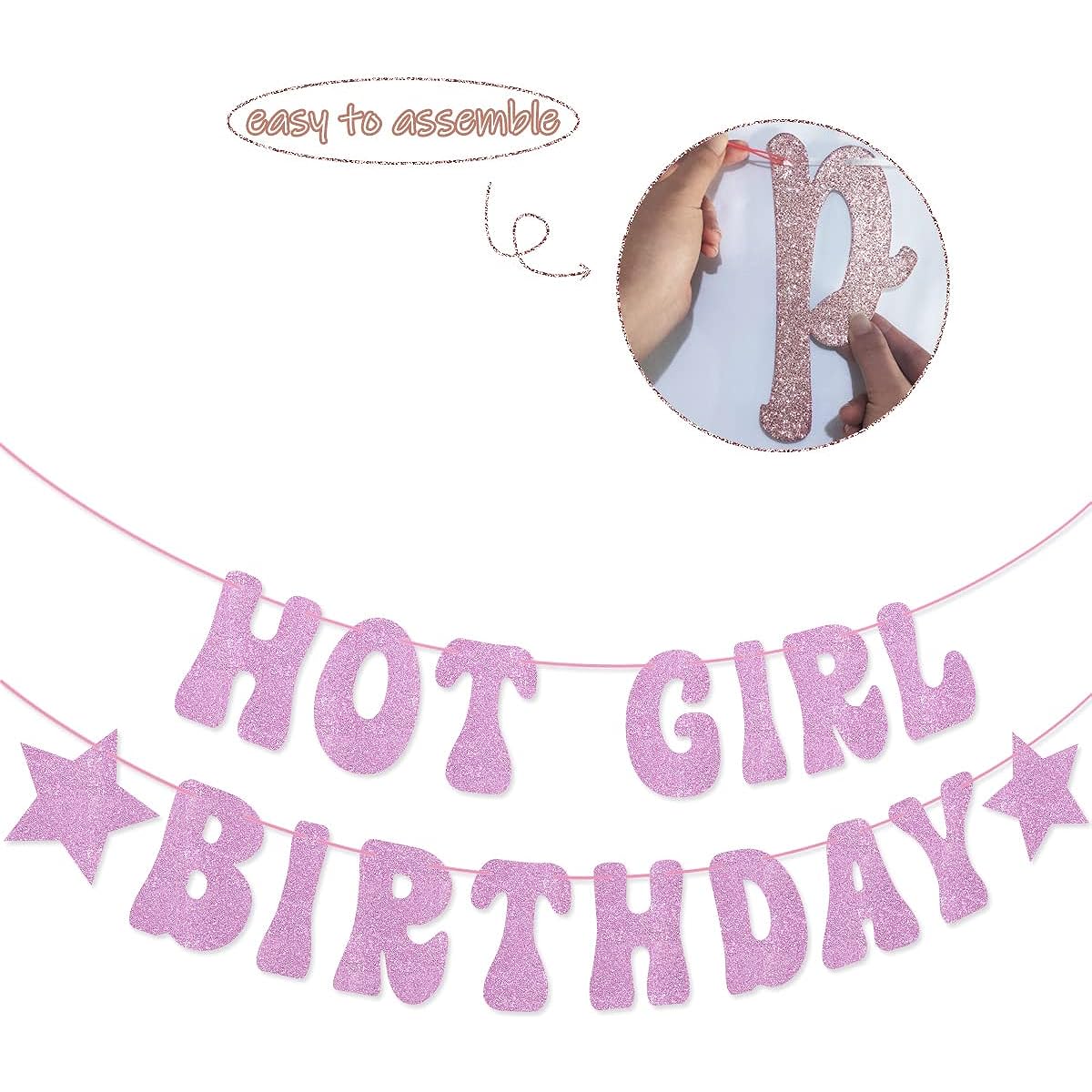 Hot Girl Birthday Banner Finally 21 Girls 21 Years Old 25 Years Old 30 Years Old Birthday Party Decorations (Pink)
