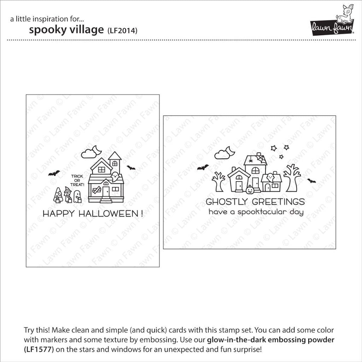 Lawn Fawn Clear Stamps 4"X6"-Spooky Village -LF2014