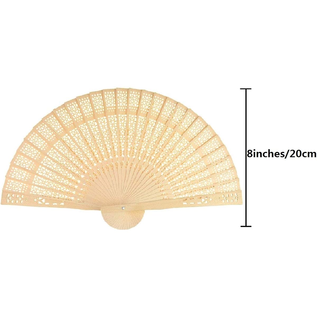 Wobe 60 Pack Sandalwood Fans - Baby Shower Gifts & Wedding Favors Handheld Folding Fans, Wooden Openwork Personalized Handheld Fans, Wedding Party Home Decorations, Birthday Gifts