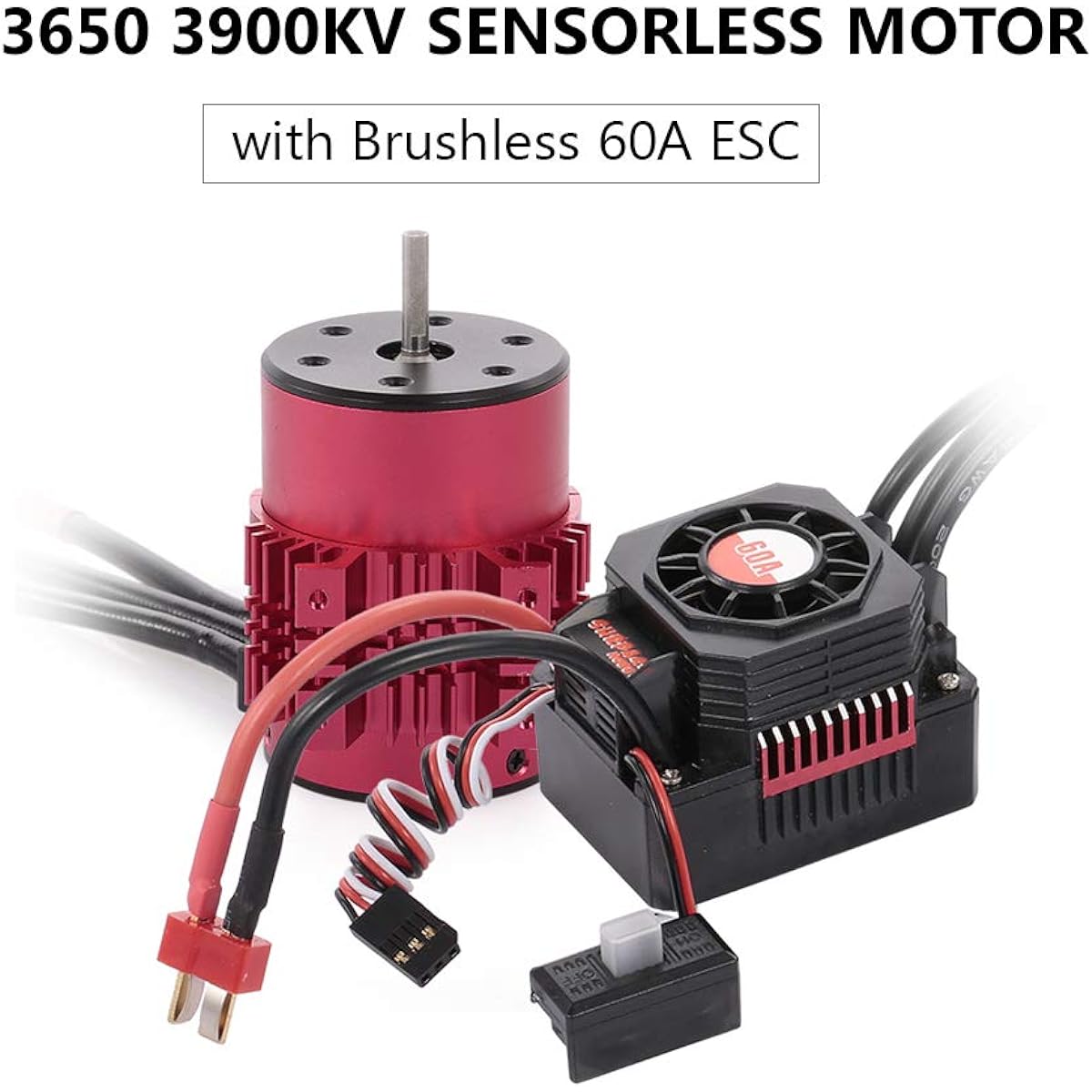 GoolRC Surpass Hobby 3650 3900KV Brushless Motor with Heatsink 60A ESC BEC Waterproof for 1/10 1/8 RC Car Truck