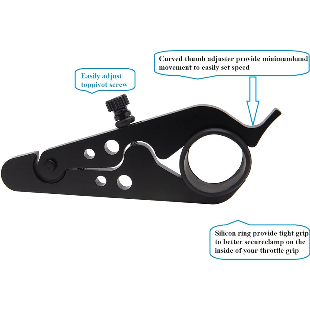 Motorcycle Cruise Control Motorcycle Throttle Lock Throttle Control System Universal Throttle Assist Wrist/Hand Grip Lock Clamp with Silicone Ring Fits Most Bikes Durable Aluminum Alloy
