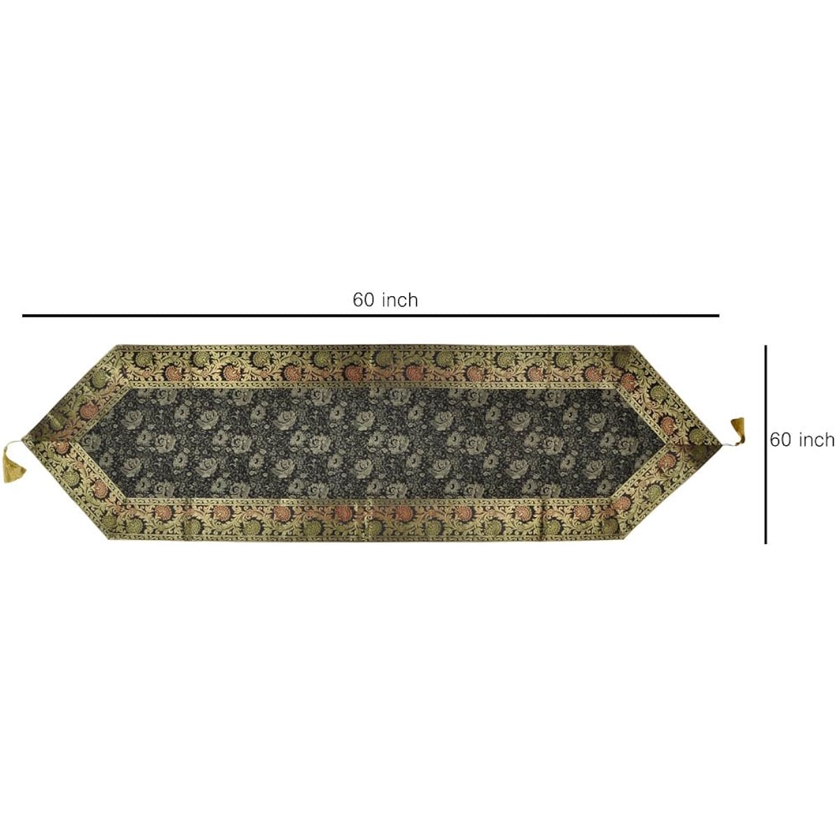 Lalhaveli Indian Silk Fabric Orange Dining Table Runner Stylish Item 152 x 41 Cm