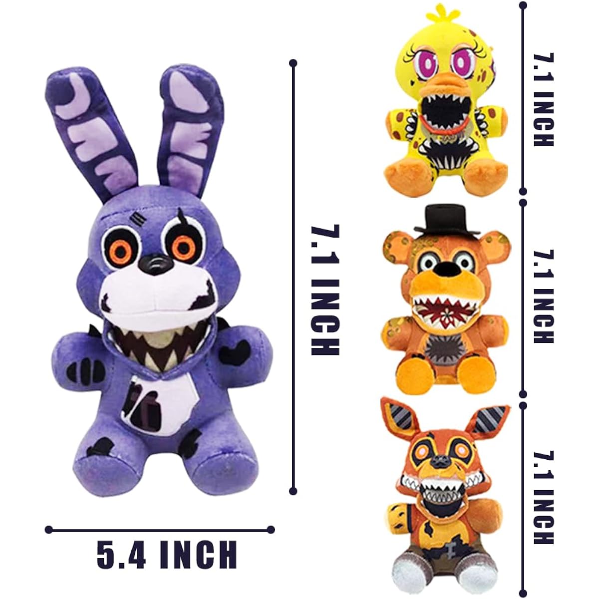 Sumincute 4pcs Plush Toys FNAF Plush Toys Five Nights at Freddy's Plushy FNAF Plush Toy Set Freddy's Party Supplies Christmas Birthday Gifts for Boys and Girls
