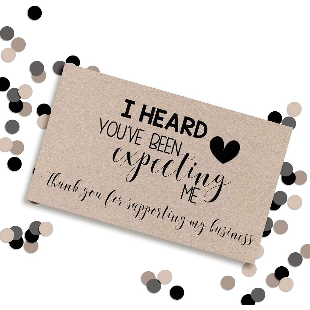 AmandaCreation You've Been Expecting Me Thank You Customer Appreciation Package Inserts for Small Businesses, 2" x 3.5" Single Sided Insert Cards, 100 Count