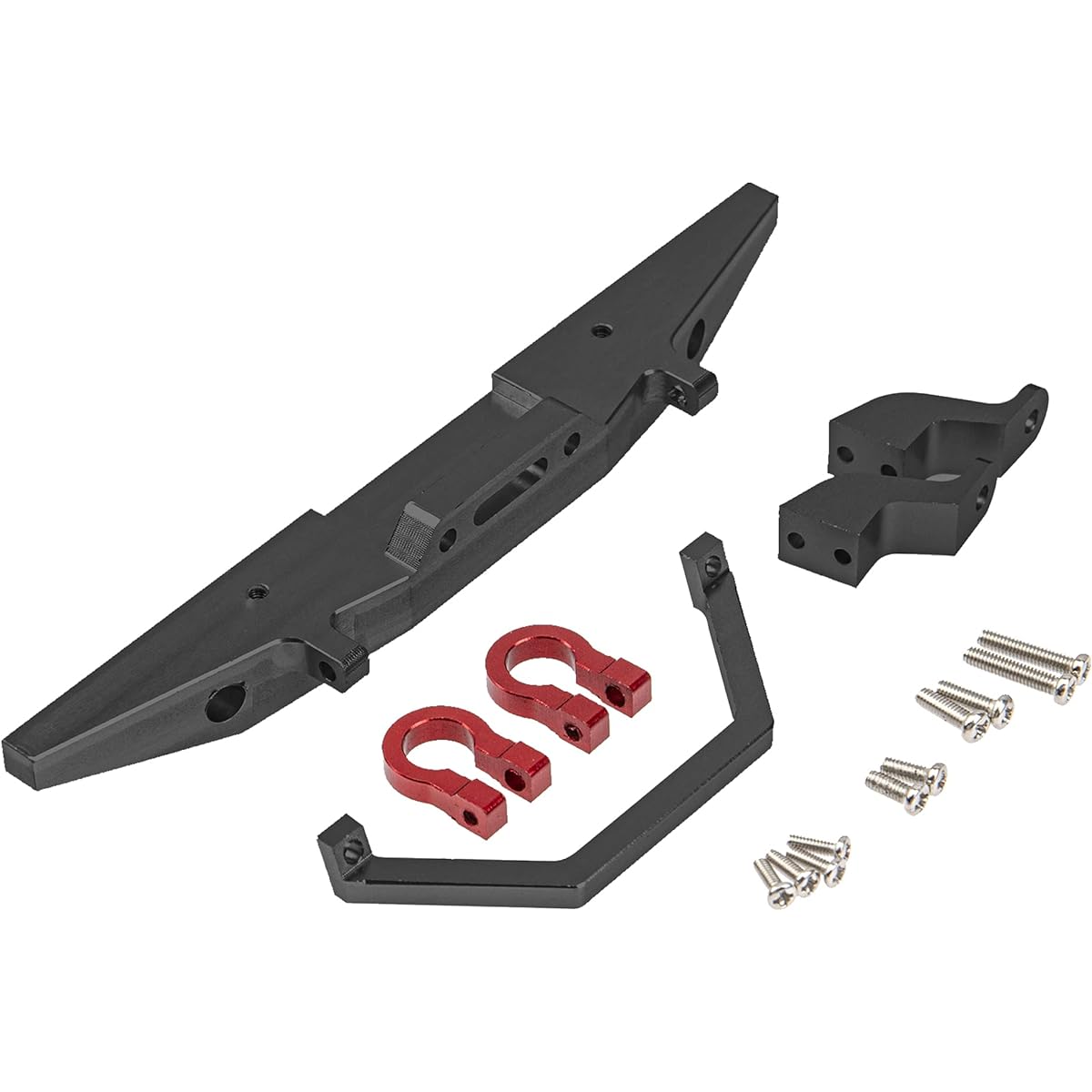Vgoohobby Metal Front Bumper Shackle Spare Parts for MN D90 D91 D96 MN99 MN99S Defender 1/12 RC Car (Black)