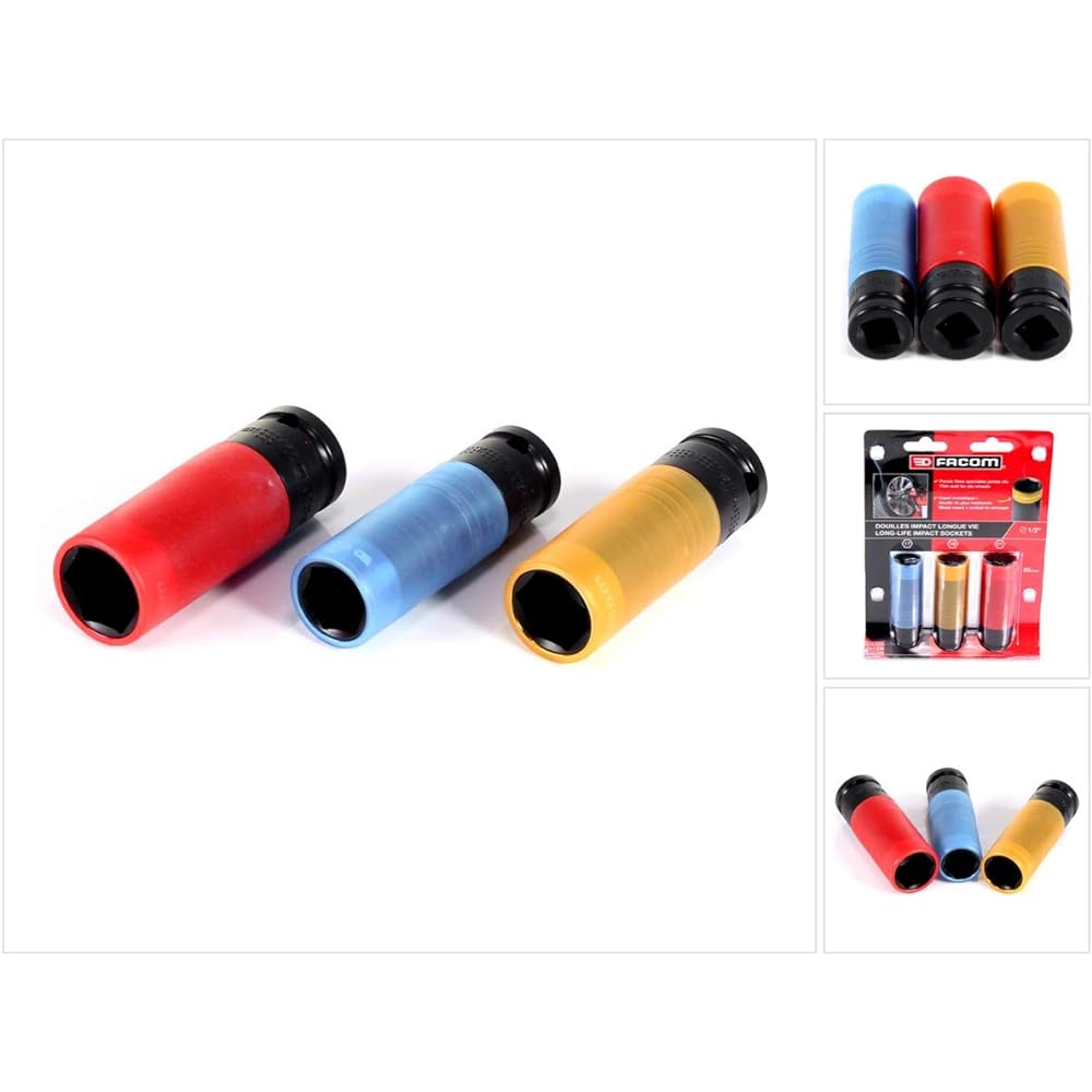 Facom Impact Socket 1/2 Set 3Pc. 1/2" Drive Metric Thin Impact Socket Set NSI3L FACOM