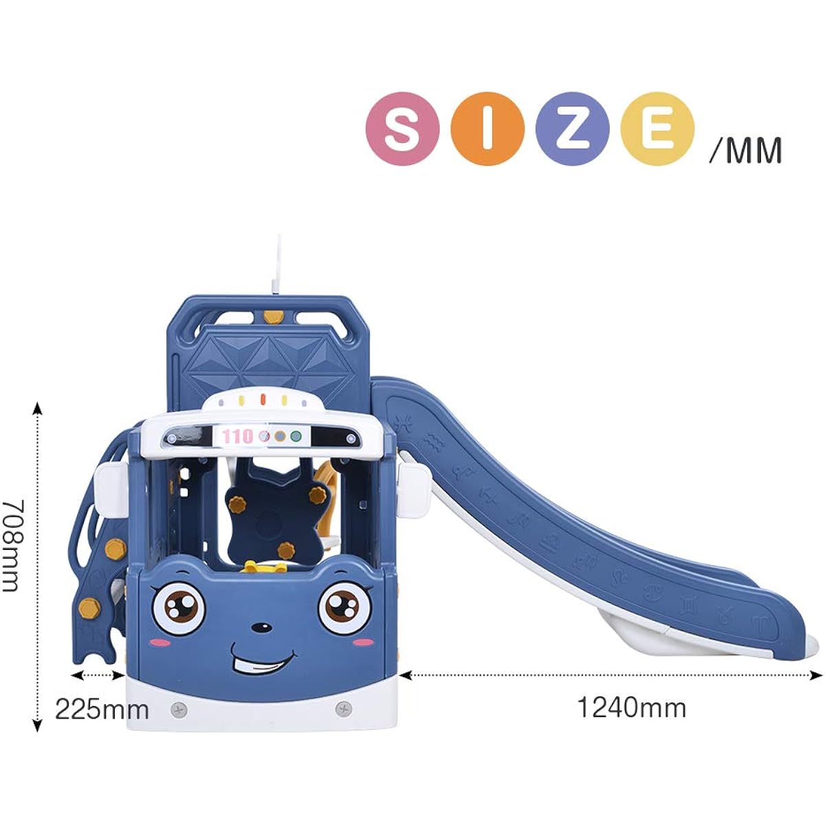 Sue YZ Jungle Gym Natural Wood Bus Slide Indoor Slide Indoor Playground Equipment Kids Children Birthday Gift Toy (White + Green)