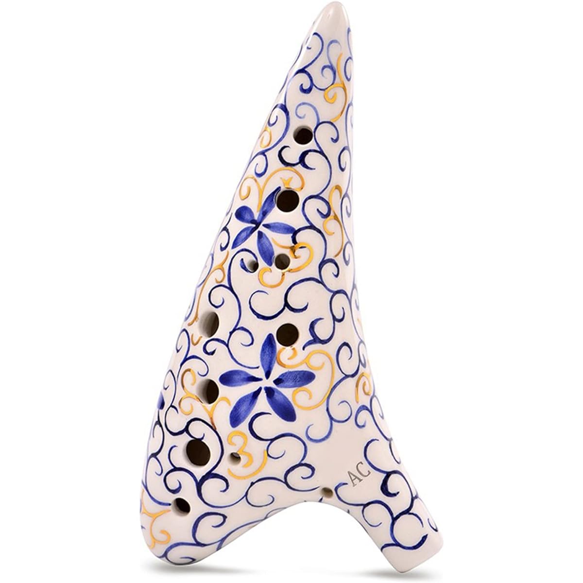 12 Holes Alto C Tone Hand Painted Blue and White Ocarina 12 Hole Ocarina AC Student Adult Playing Instrument Ocarina Musical Instrument