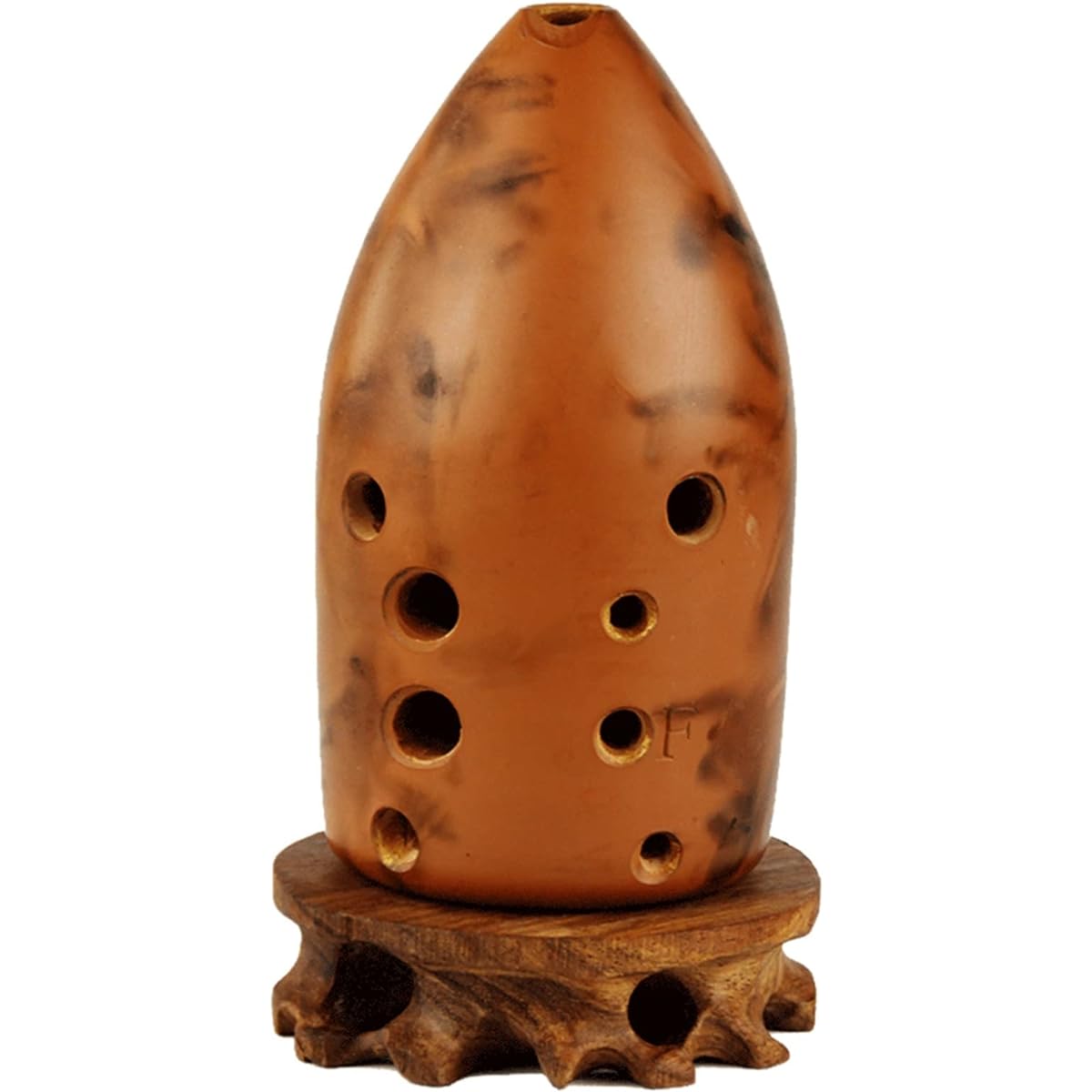 10 Hole Ceramic Xun Professional Xun Double Cavity Smoke F/G Tune Beginner Self-Taught Ocarina Instrument Ocarina Instrument (F)
