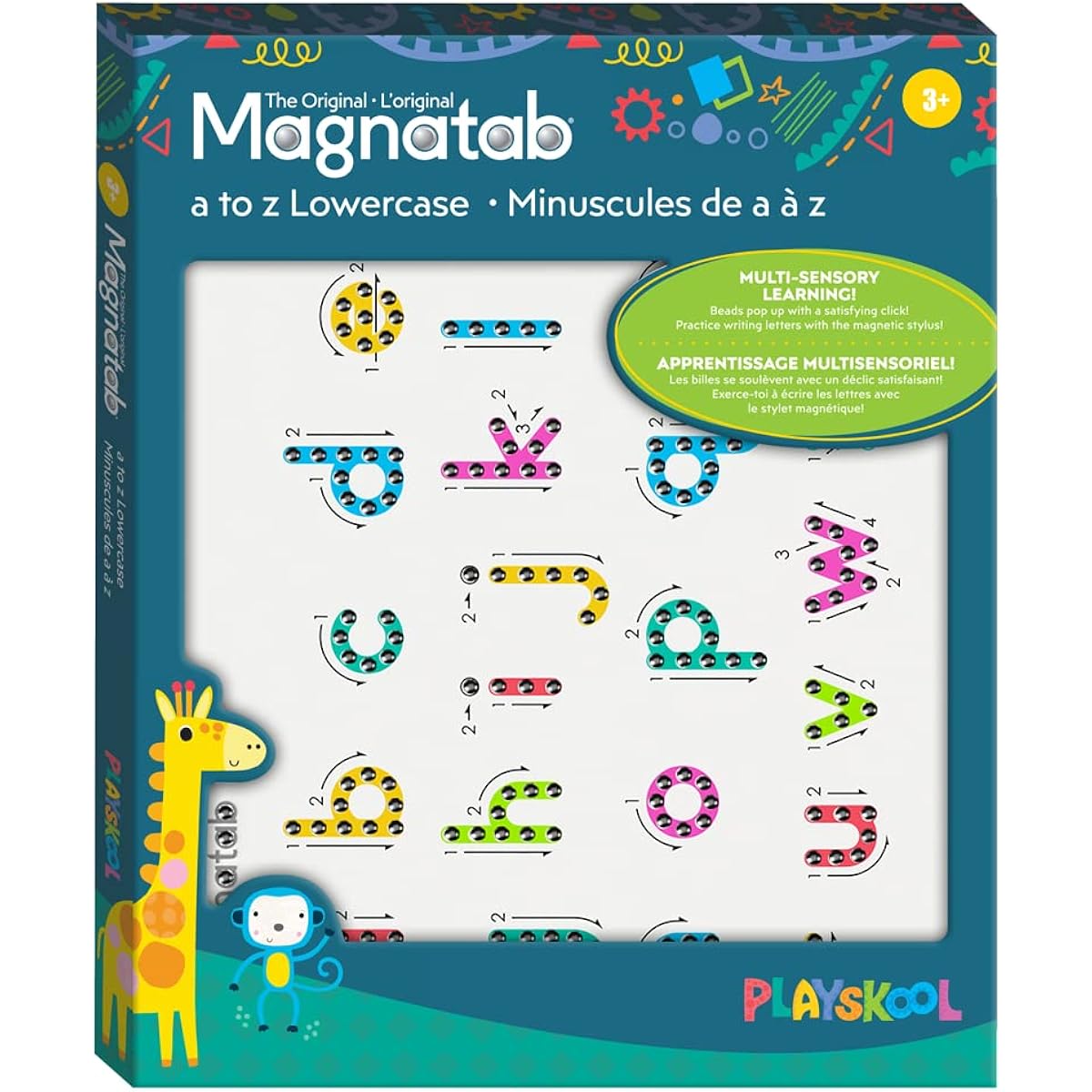 Playskool Magnatab - a to z lowercase letters - Magnetic Board Toy Letter Tracing Toddler Learning Sensory Drawing - Ages 3+