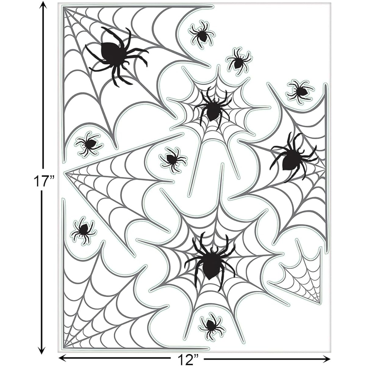 Amscan Haunted House Spider Web Halloween Trick Or Treat Party Decorations, Black/White, 17" x 12"