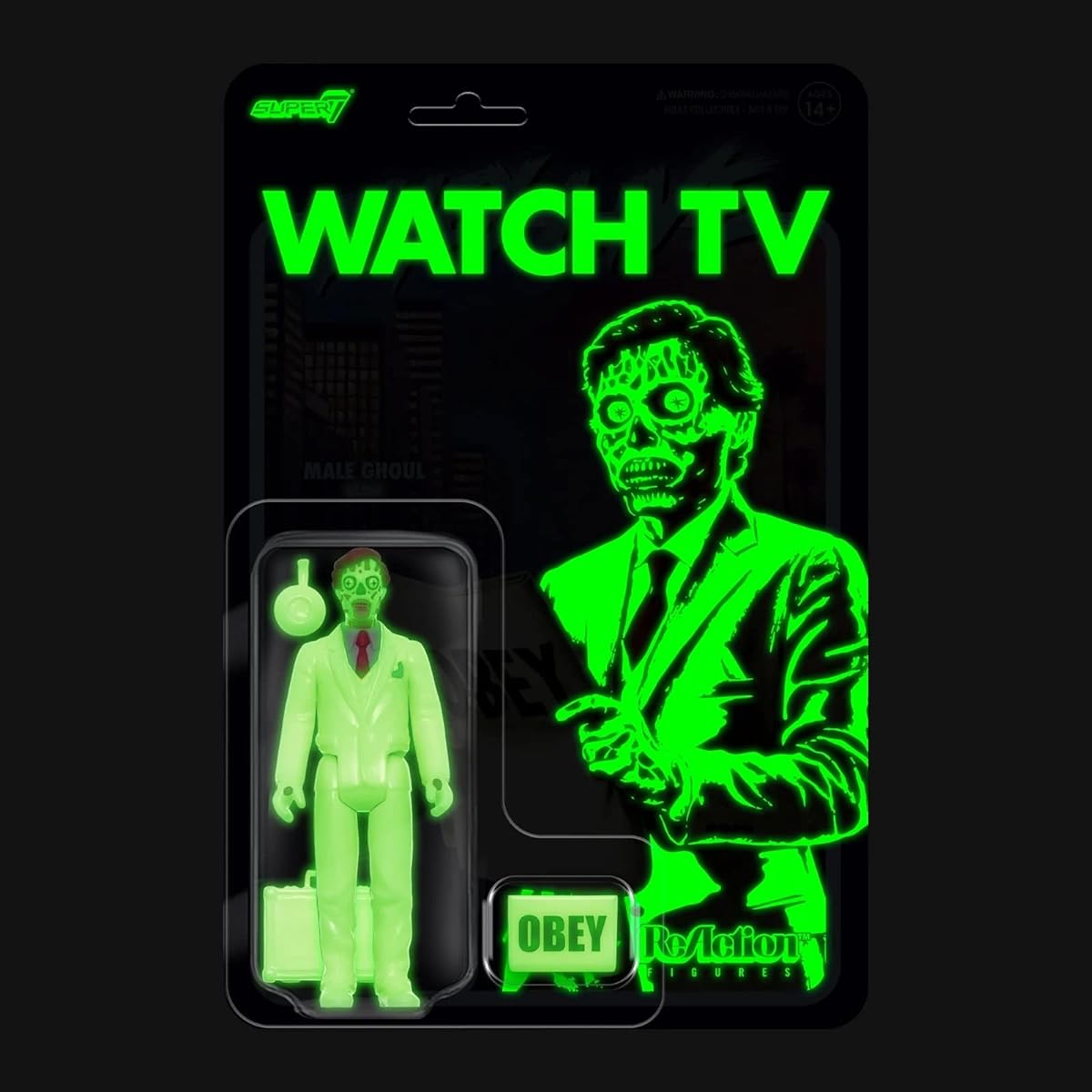 Super7 They Live Male Ghoul (Glo) - 3.75" Scale ReAction Figure