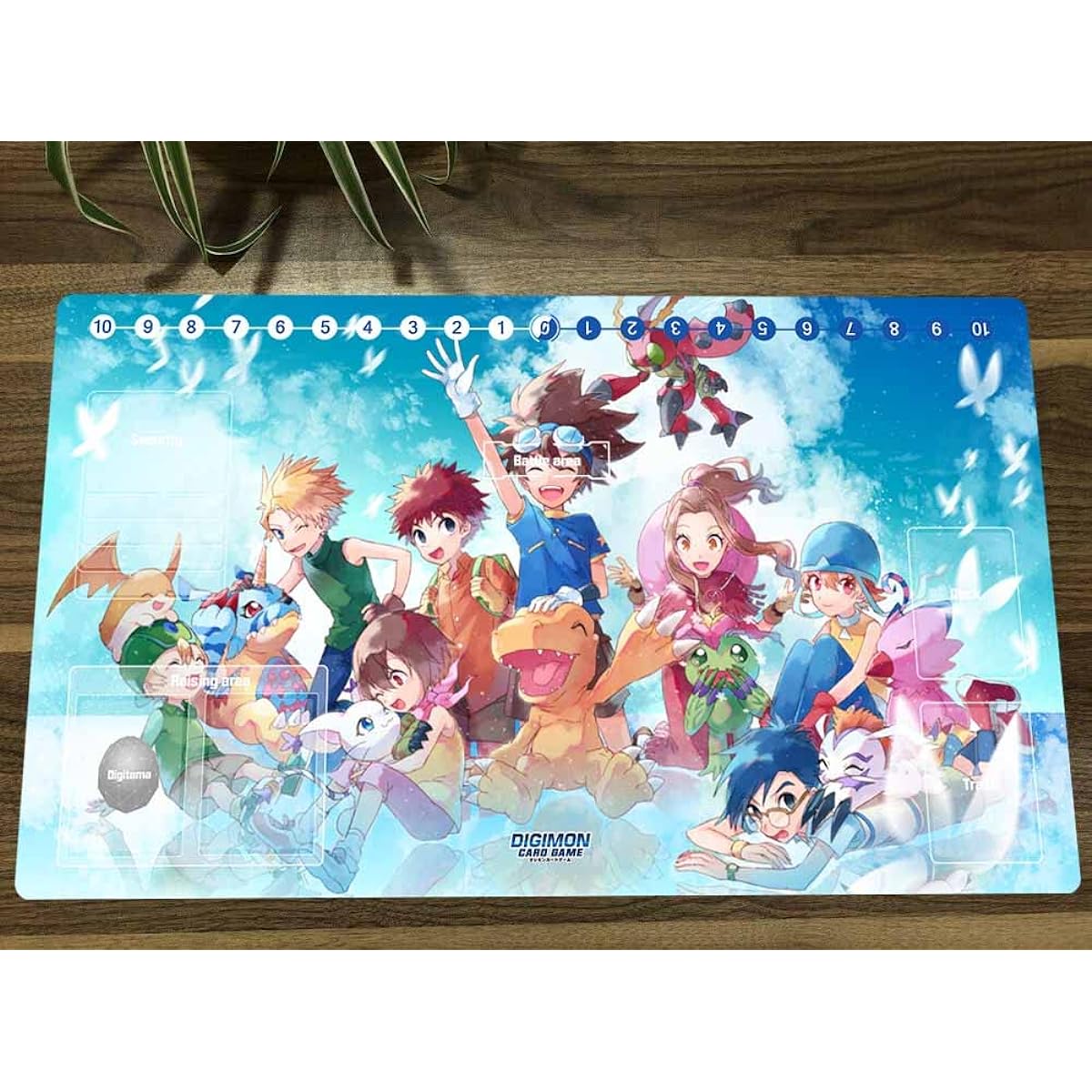 Mlikemat DTCG Playmat Digimon Adventure Anime Trading Card Game Mat Playpad with Card Zone Free Bag Included