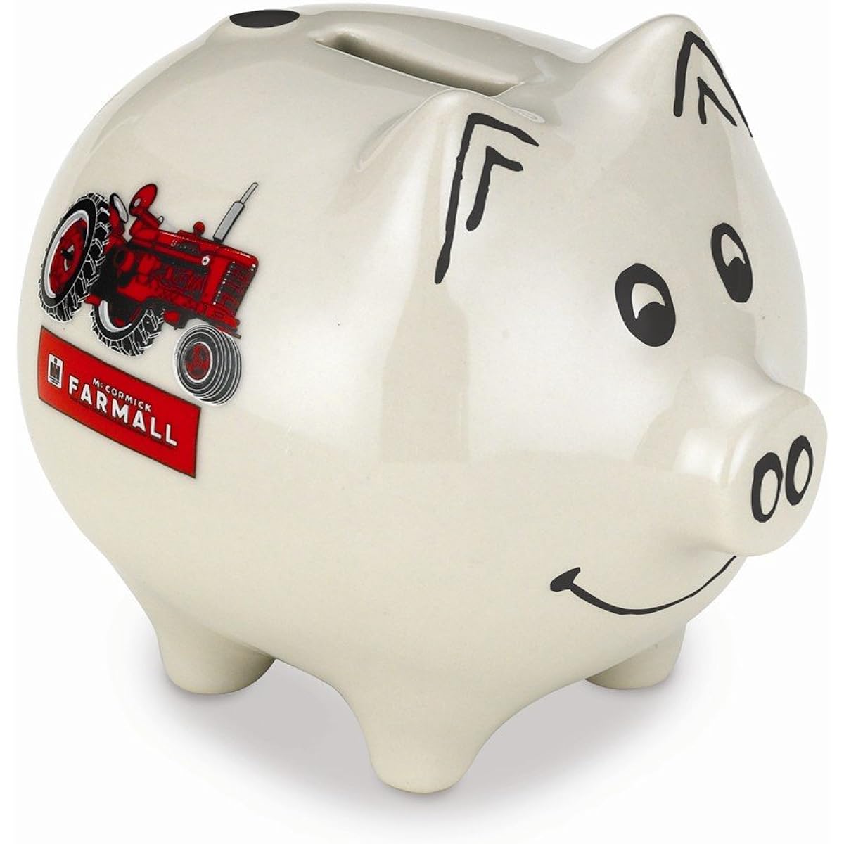 Farmall Saving Piggy Bank White with Tractor