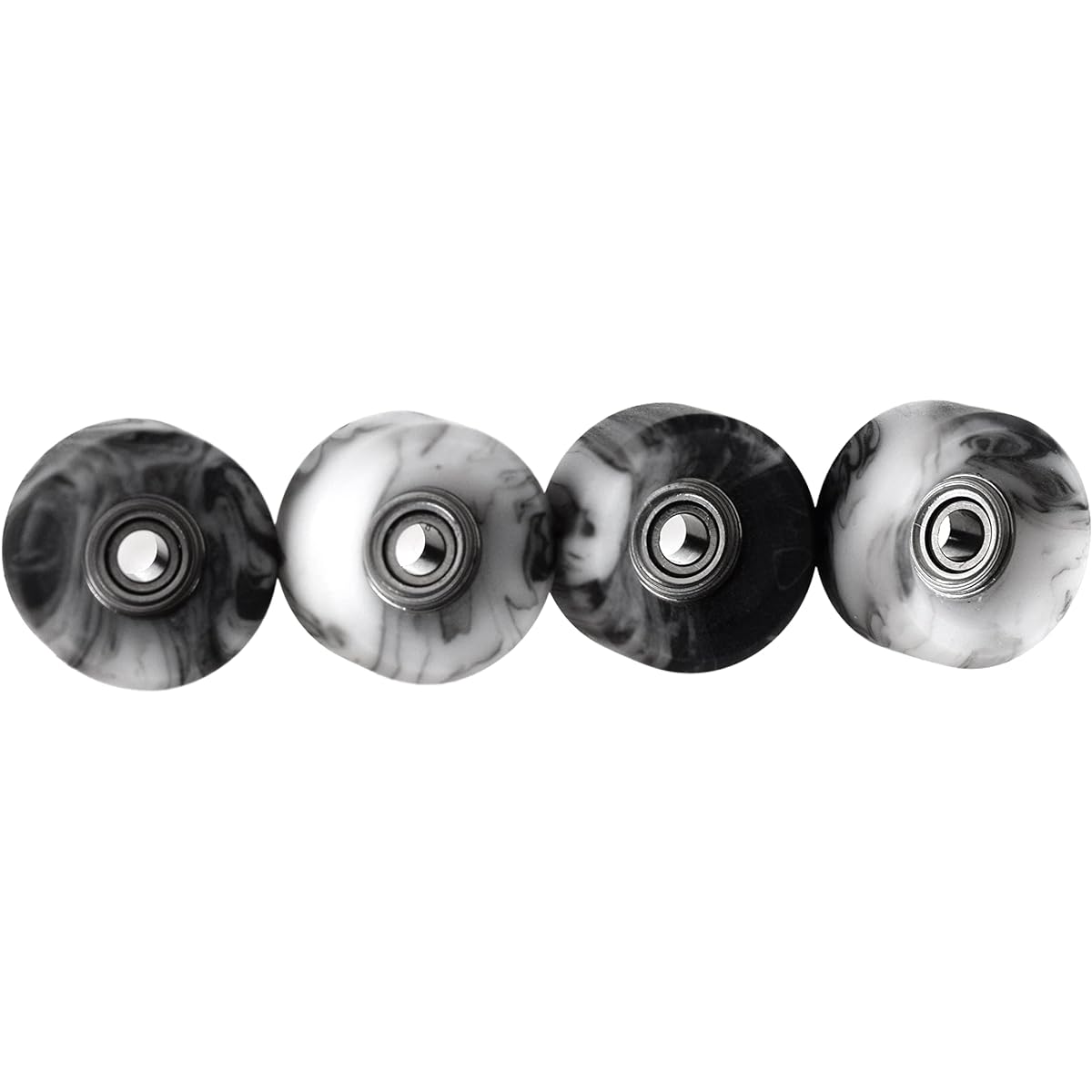 Teak Tuning Apex 61D Urethane Fingerboard Wheel - Slim Bowl Shape 7.5mm Diameter - ABEC-9 Stealth Bearings - Made in the USA - Grey & White Swirl Colorway