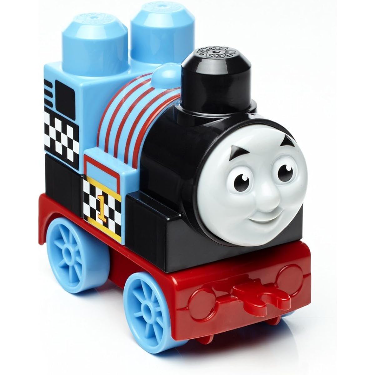 Fisher-Price Mega Blocks for ages 1 and up: Run and play with Thomas! 2-way racing wagon, 21 pieces, DXH57