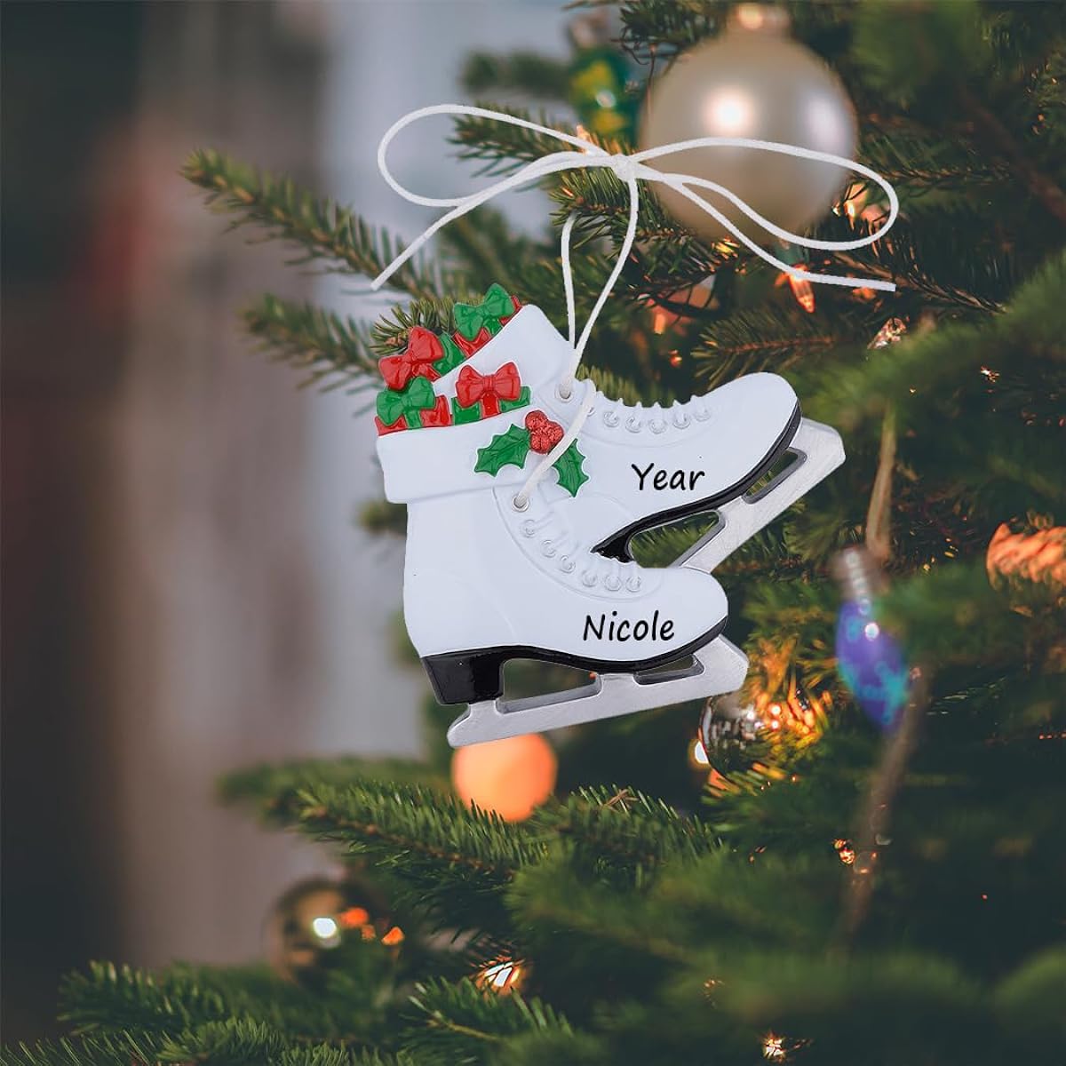 MAXORA Girls Ice Skating Shoes Personalized Ornament