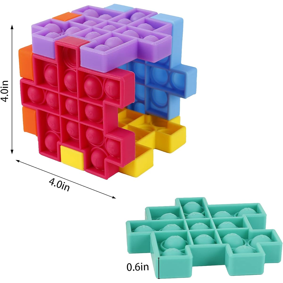 Tesalate Push Bubble Cheap Cool Cute Fun Number Pop Sensory Puzzle Cube Toy Set