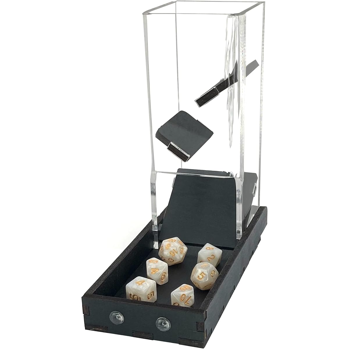 C4Labs Mini Short Size Gaming Dice Tower and Basic Tray Black