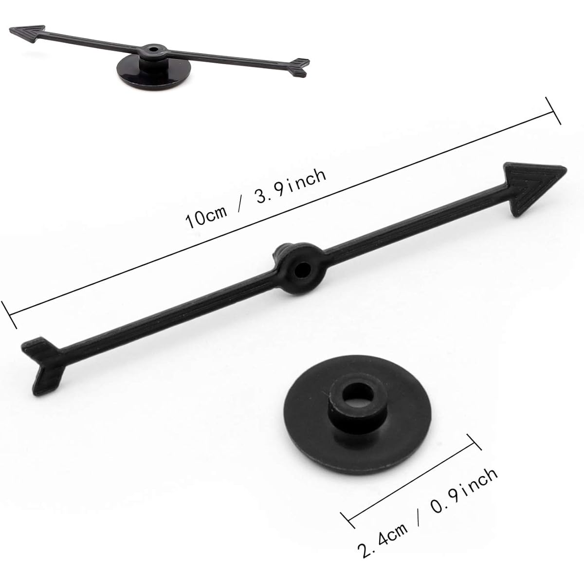 Lohoee Arrow Spinners Board Game Spinner Arrow Toys for Classroom School Party Home Party Supplies (100pcs 10cm/4inch Black)