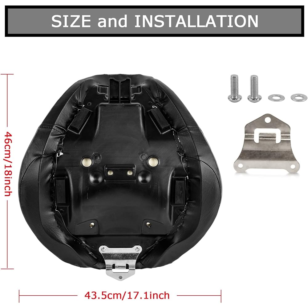 Motorcycle Seat Front Seat for Rider with Base Soft PU Leather/Synthetic Leather Compatible Models Honda Honda Shadow ACE VT750 1998-2003 (Front Seat Cushion)