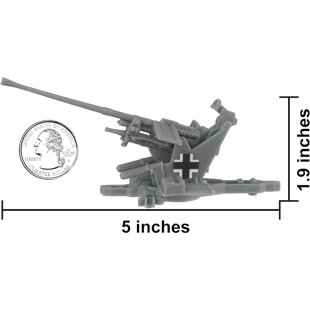 BMC WW2 German Flak 37 Artillery - 4 Pieces 1:32 Accessory Plastic Army for Men